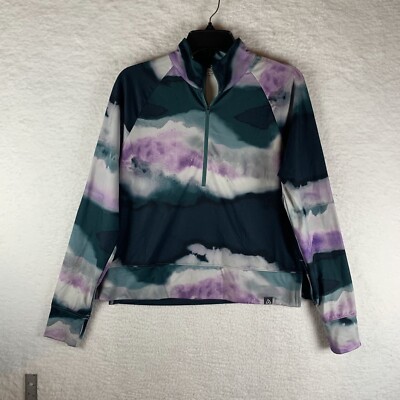 Alpine Design Shirt Women's M 1/4 Zip Clouds Lilac Field Knit Polyester 7123