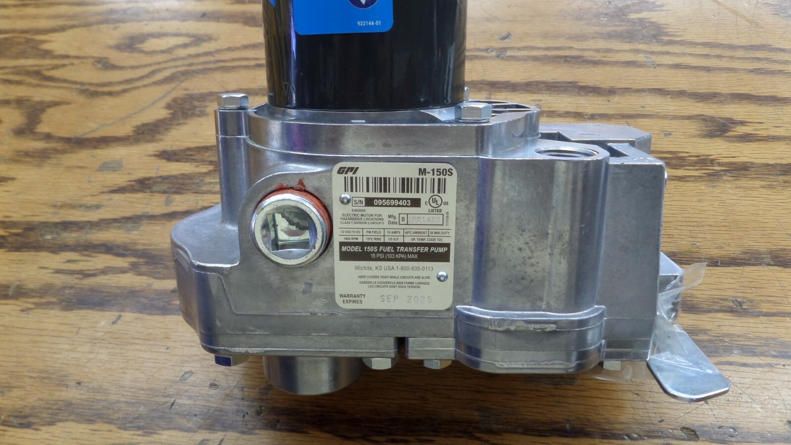 GPI M150S Fuel Transfer Pump, Economy Pump Only, 15 GPM Fuel Pump