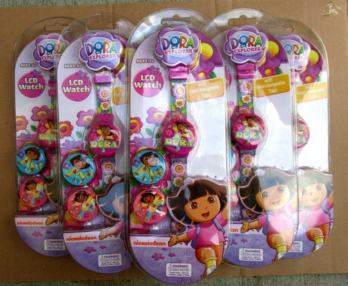 Dora The Explorer Digital LCD Flip Wrist Watch with Extra Face