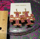 Tory Burch TRANSPARENT DROP EARRING Large 1.4" Pink  (New) — photo 5