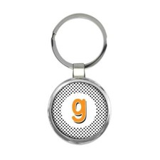 Monogram Letter G : Gift Round Keychain Alphabet Initial Name ABC