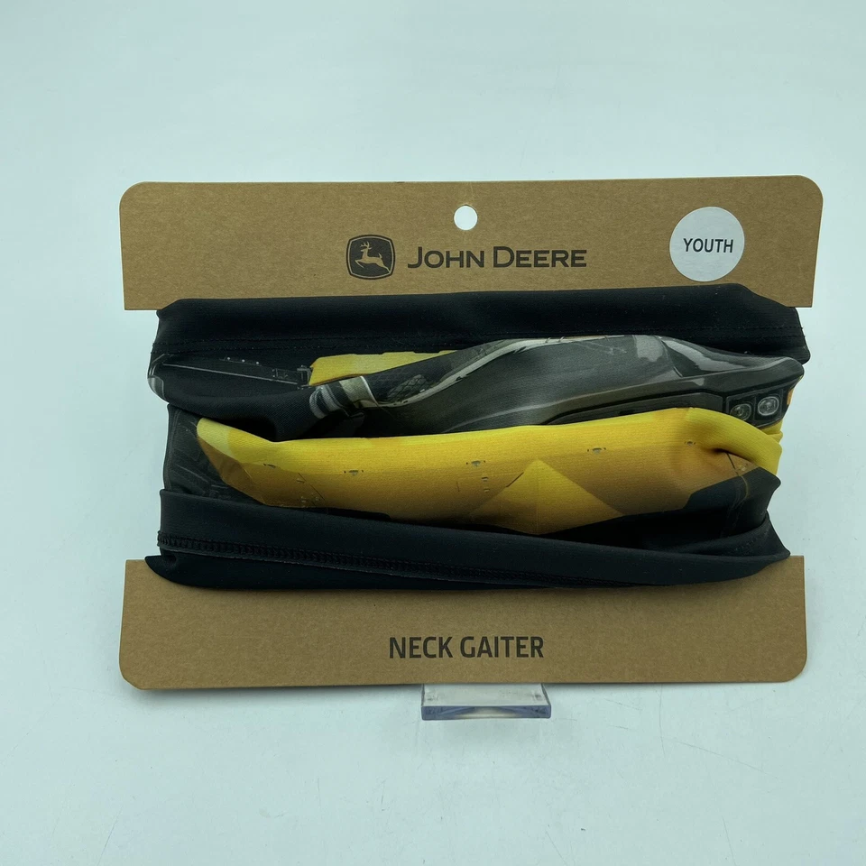Polaina/máscara facial John Deere para cuello juvenil con logotipos, tractor negro Foto 2 de 4