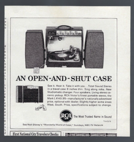 1963 Cinch Victor Mark I Druck Werbung tragbarer Stereo Phonograph ~ Fa009 - Bild 1 von 1