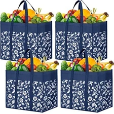 Reusable Grocery Bags Foldable Tote Bags Bulk with Reinforced Handles Shoppin...
