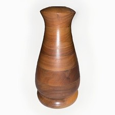 Vintage Wood Bud Vase Hand Turned Boho Cottage Country Farmhouse 6.5 Inch