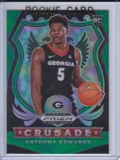 ANTHONY EDWARDS ROOKIE CARD 2020 Basketball RARE GREEN PRIZMS $$ VARIATION RC!