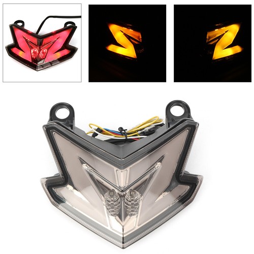LED Tail Light With Turn Signals For Kawasaki ZX-6R Z800 Z125 - Clear Lens 2013-2016 Models
