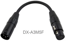6-inch XLR 5-Pin Female to 3-Pin Male Turnaround DMX Adapter Cable, DX-A3M5F