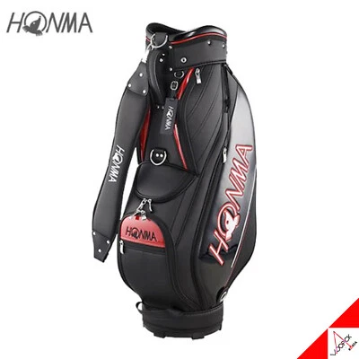 HONMA 2022 CB12210 Herren Golf Caddie Cart Bag 5Way 9inch PU 3,2kg - Schwarz/Rot