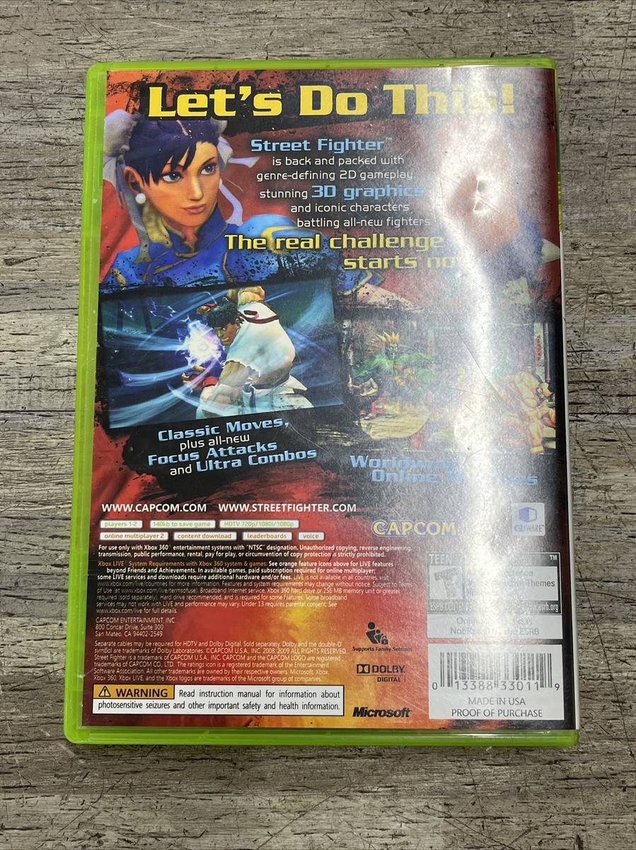 Street Fighter IV (Microsoft Xbox 360, 2009) Complete 13388330119