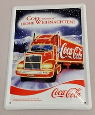 Coca Cola Blechschild, Alu, Rarität, neu, Weihnachtstruck