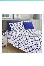 Luxury 6-Piece Bed Sheet Set Quatrefoil Print high Collection w/ Deep Pockets..