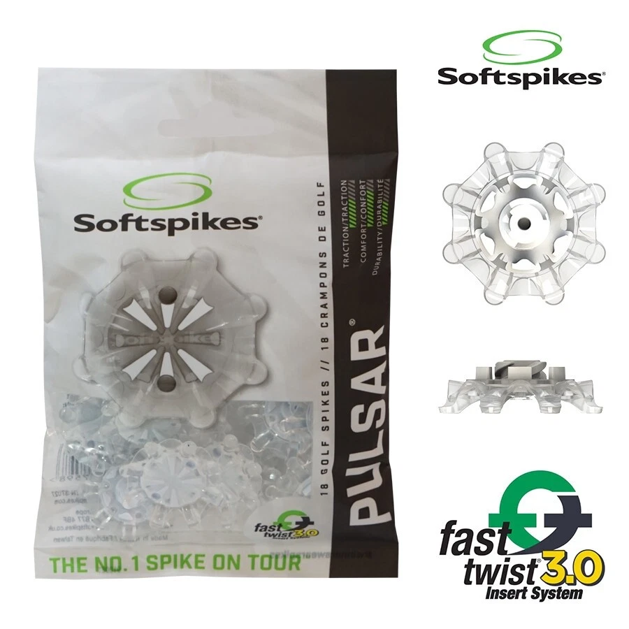 PULSAR Softspikes Fast Twist 3.0 Translucent / White - pack of 18 cleats