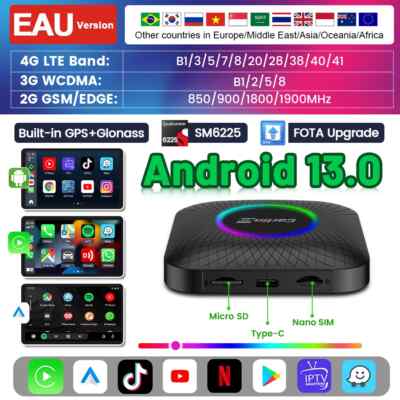 Carlinkit Ai Box Android 13 Wireless Android Auto & CarPlay Smart Tv Box QCM6225