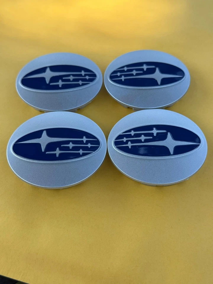Set Of 4 Subaru Silver Blue Wheel Center Cap, 28821SA030 - Изображение 4 из 4