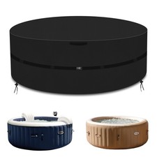 Round Hot Tub Full Cover,Energy Efficient Spa Cover, Upgraded 600D Heavy Duty...