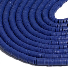 3600Pcs Blue Clay Beads for Bracelets Making, 10 Strands Flat round Polymer Navy