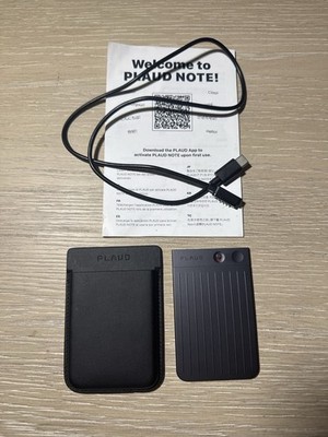 PLAUD NOTE AI Voice Recorder Black Smart Transcribers With Case And Cab NWOB