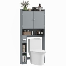 Over the Toilet Cabinet Modern Above Toilet Bathroom Organizer Gray