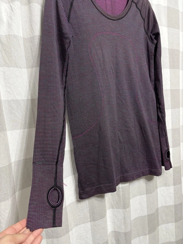 Top Lululemon Swiftly Tech manga larga cuello redondo rosa paraíso para mujer talla 10 Foto 2 de 4
