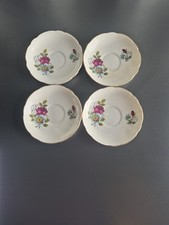 4x Grosvenor Bone China Floral Saucers Vintage English China