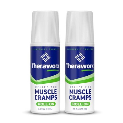 Theraworx Relief Muscle Cramp & Spasm Relief Roll-On - Fast-Acting Leg Soreness