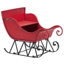 39x17.7x22 "H Iron red/black sleigh, Santa Claus sleigh festival decoration