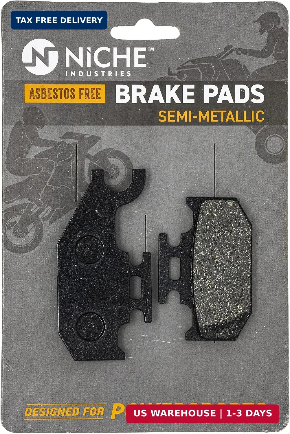 NICHE Front Rear Left Brake Pad Set for Can-Am 705600350 Semi-Metallic