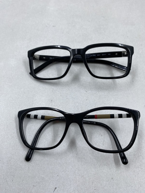 Burberry Black Plaid Stripe Eyewear Glasses