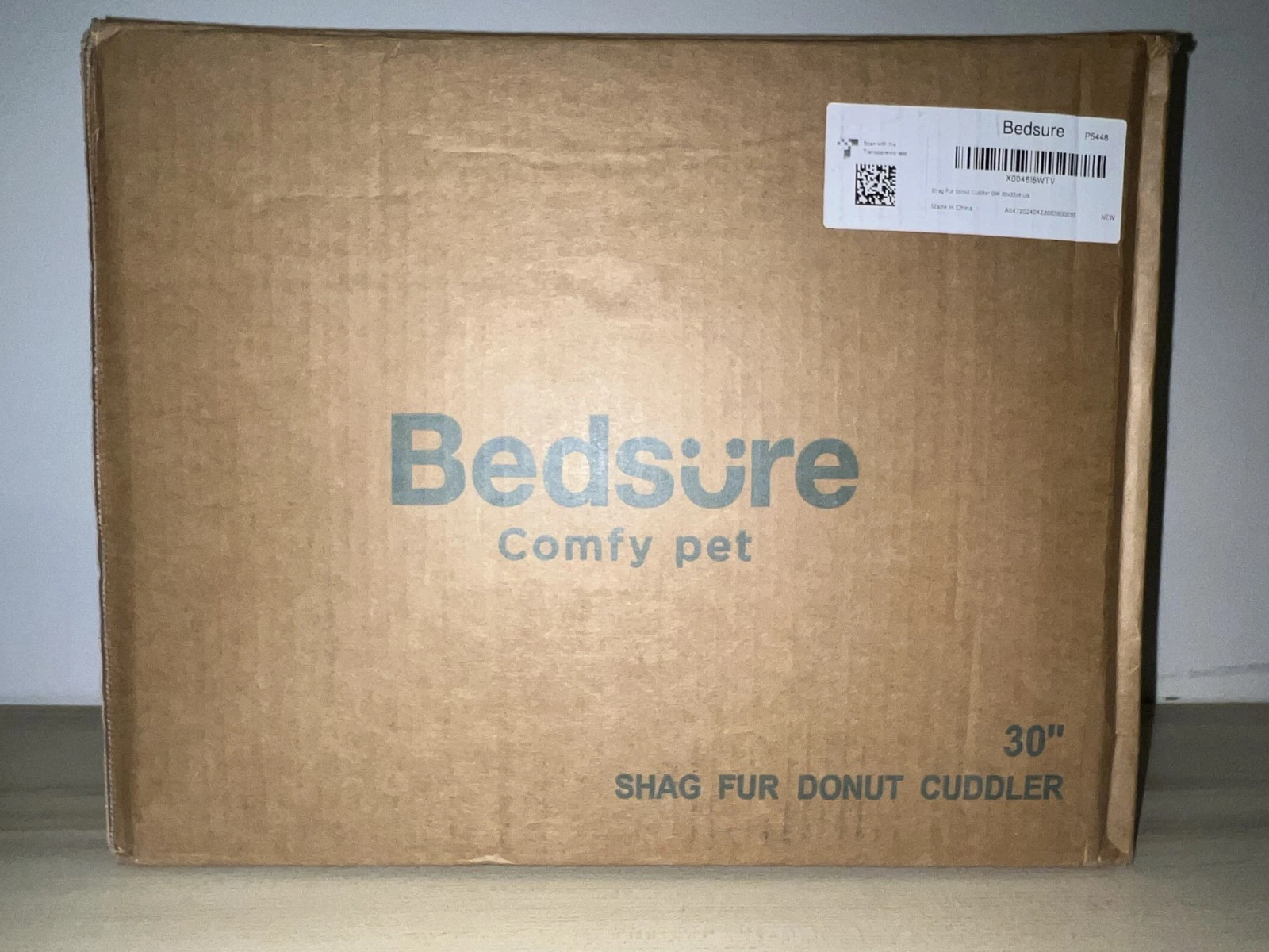 Bedsure Comfy Pet Bed Shag Fur "30 Donut Cuddler