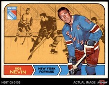 1968 Topps #76 Bob Nevin Rangers-Hockey 6 - EX/MT