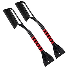 7" Snow Brush with Wider Ice Scraper (4.73" Width)(Pack), Snow Removal 2 Black