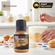 Versatile 25ml Edible Food Paint in Glamorous Metallic Gold -  Friendly