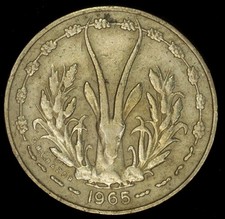 Pièce De Monnaie 5 Francs 1965, Banque Centrale Des États D'Afrique De L'Ouest