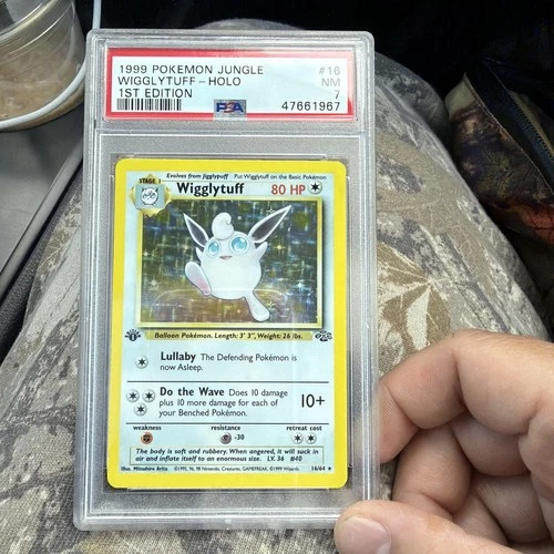 1999 POKEMON JUNGLE 1ST ED #16 WIGGLYTUFF-HOLO PSA 7 #16