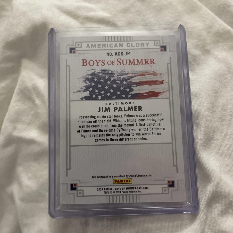 Panini Boys Of Summer Jim Palmer 2024 automático/49 Foto 2 de 2