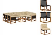 Outdoor-Sofagarnitur Mit Kissen 10 Pcs Natur Und Beige