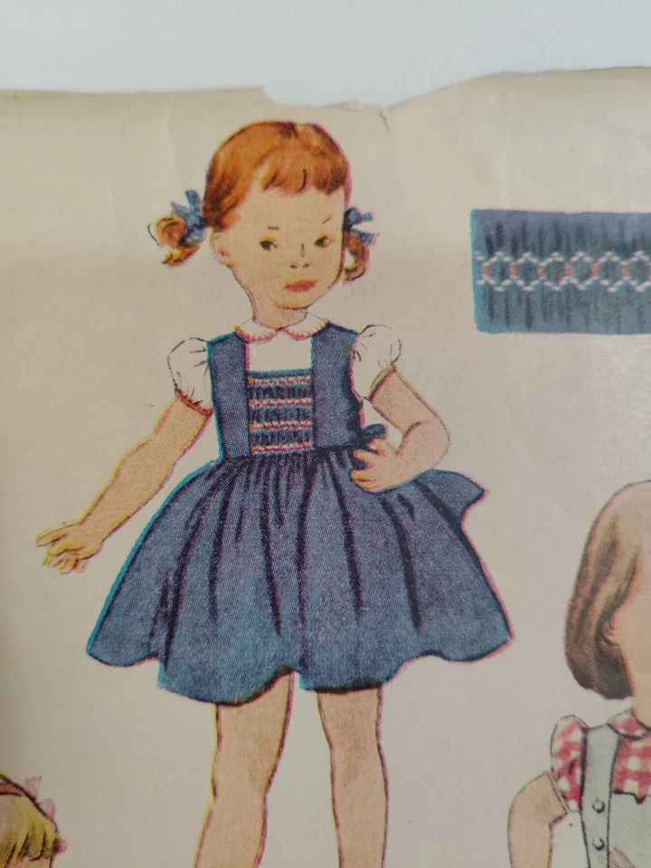 Dress Jumper Blouse Girls 1 12M Simplicity 3650 Sewing Pattern & Transfer VTG - Image 3 of 4