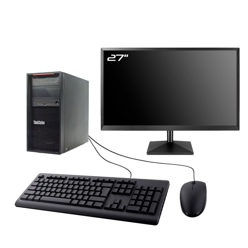 PC Lenovo P300 MT Ecran 27" Intel I7-4770 RAM 16Go SSD 500Go Wifi W11
