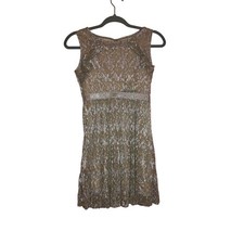 Wonder Nation Gold Sparkly Knee Length Dress Size 10/12 Years