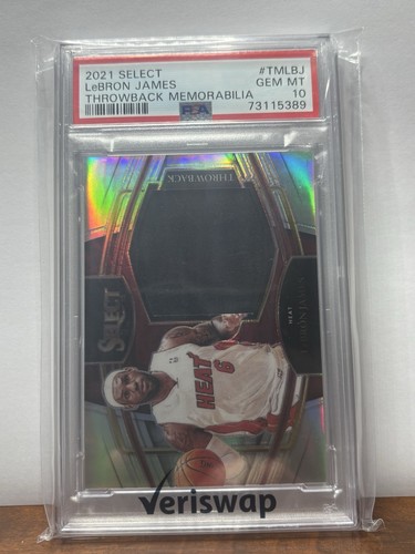 2021 Panini Select LeBron James Throwback Silver Prizm Game Worn Patch PSA 10