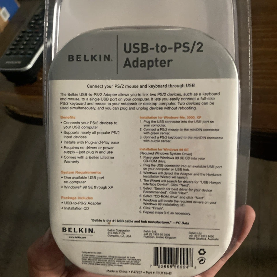 Adaptador PS/2 a USB conecta tu teclado mouse PS/2 a USB Belkin F5U119VE1 Foto 2 de 2