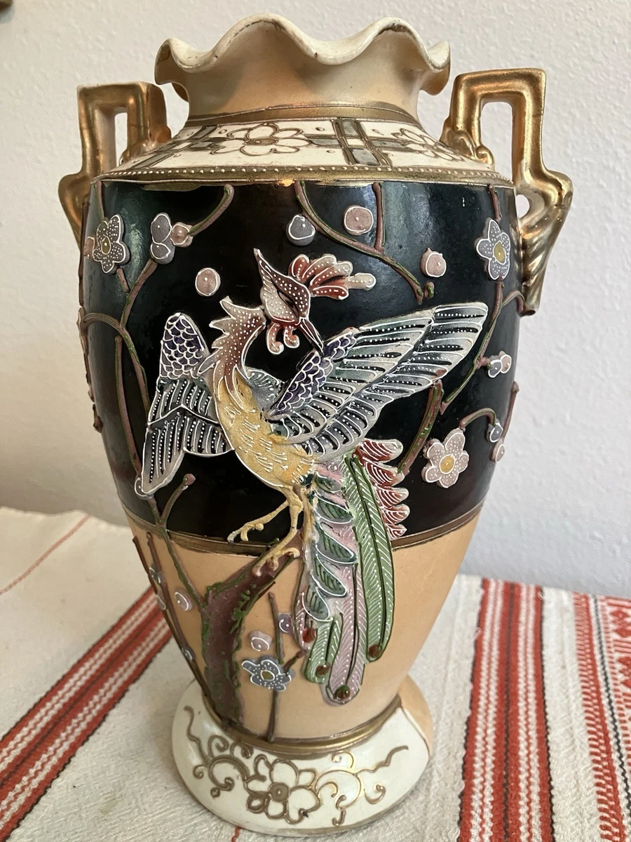 日本鸟花瓶印第安纳日本古董花瓶| eBay