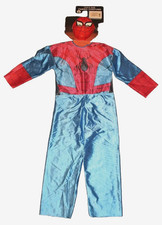 VTG Rubie s Childs Spider-Man Halloween Costume Plastic Mask Size L 12-14 yrs
