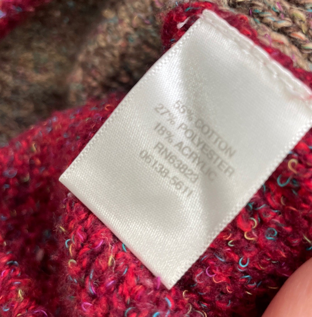 Patchwork Cardigan Size Medium Colorblock Fringed… - image 6