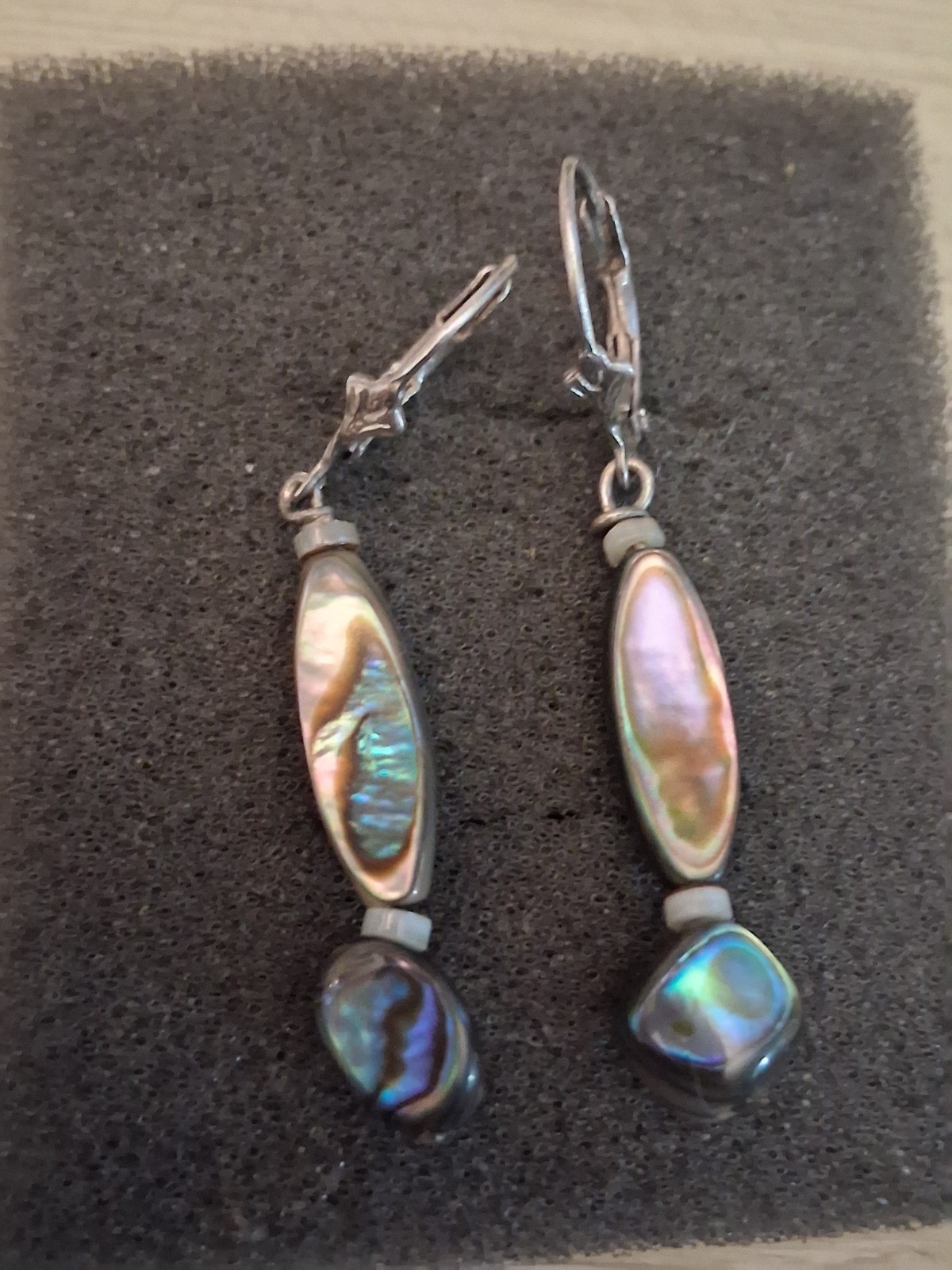 Sterling silver abalone shell dangle drop earring… - image 11