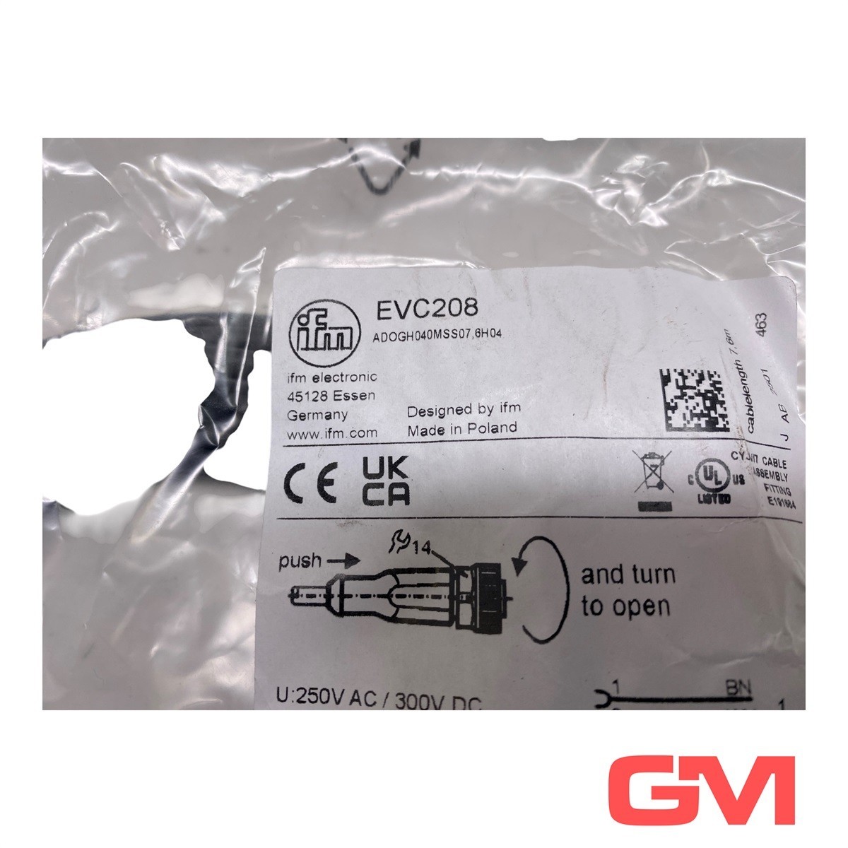 Ifm Connection Cable With Socket EVC208 ADOGH040MSS07,6H04