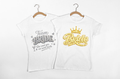 Dye Dirty Bride & Team Bride Bacherolette Party Sparkle T-Shirts