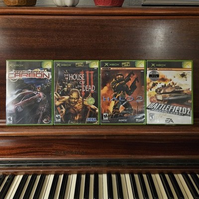 Lot of 4 Xbox OG Games HouseOfDead3,Halo2,Need4SpeedCarbon,BF2 CIB COMPLETE