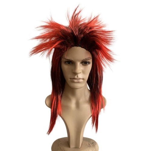 Parrucca donna anni 70 80 nera glam rock diva abito fantasia spillo mullet punk Joan Jett - Foto 14 di 16